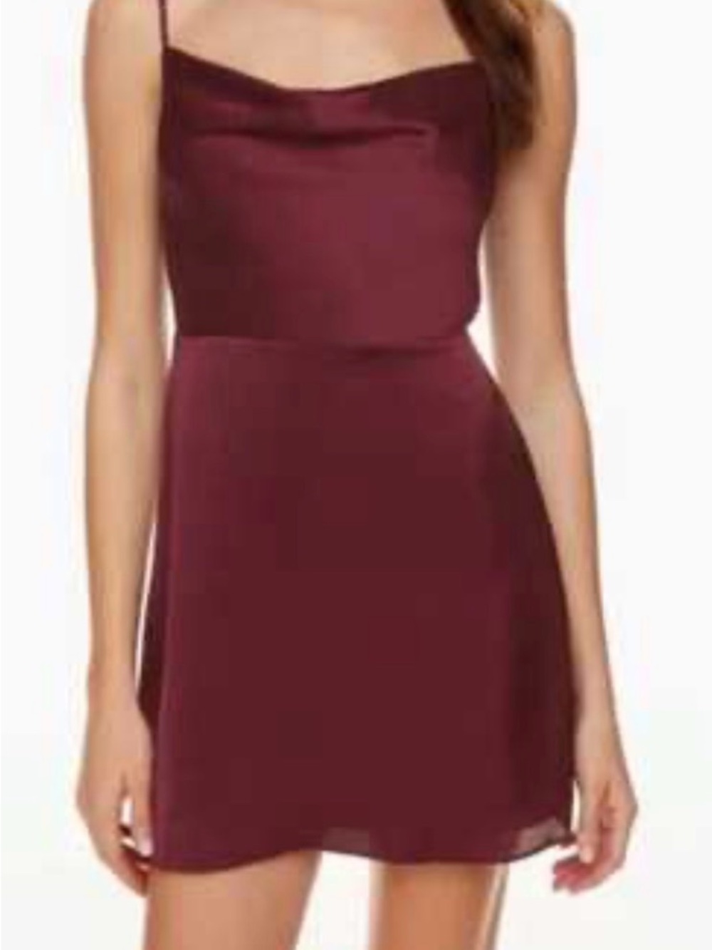 Sunday Best Burgundy Cowl Neck Mini Dress